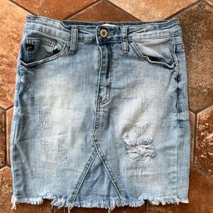 Kankan Distressed Jean Skirt Size 1
